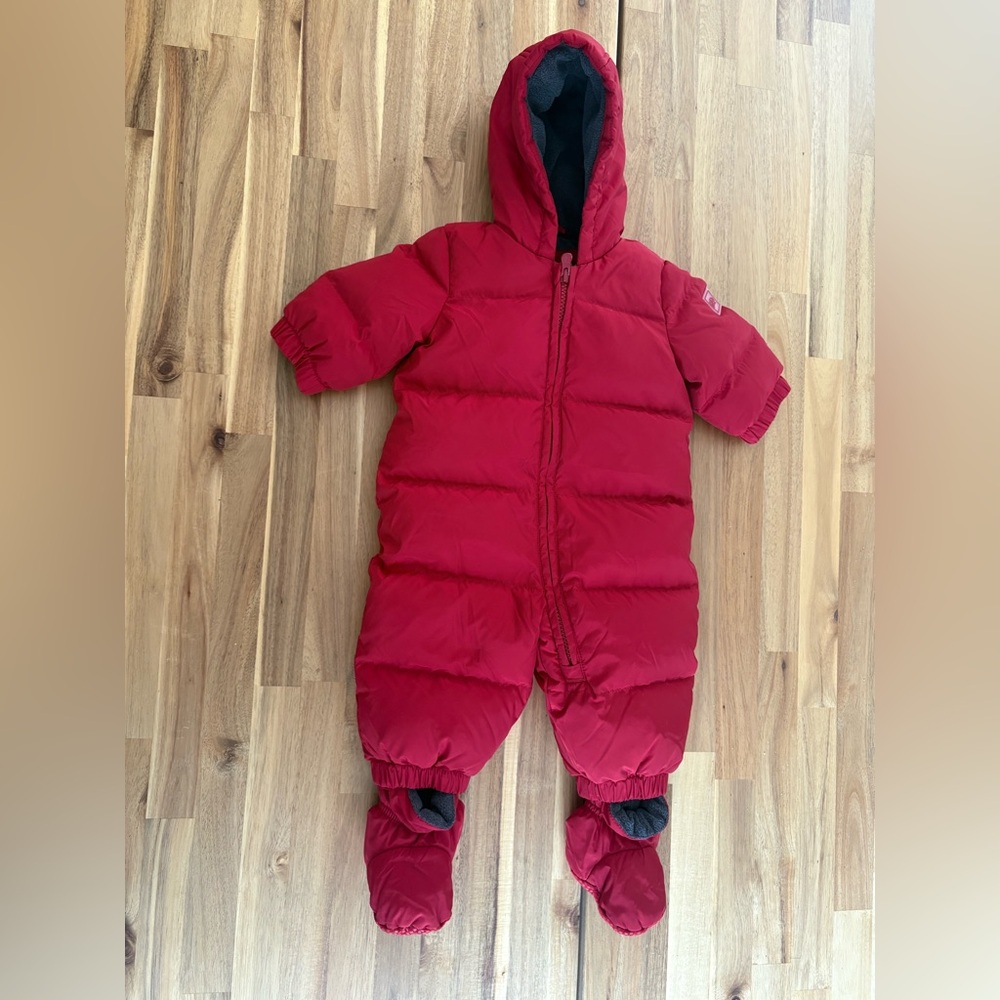 Red baby Gap snowsuit 0-6 months